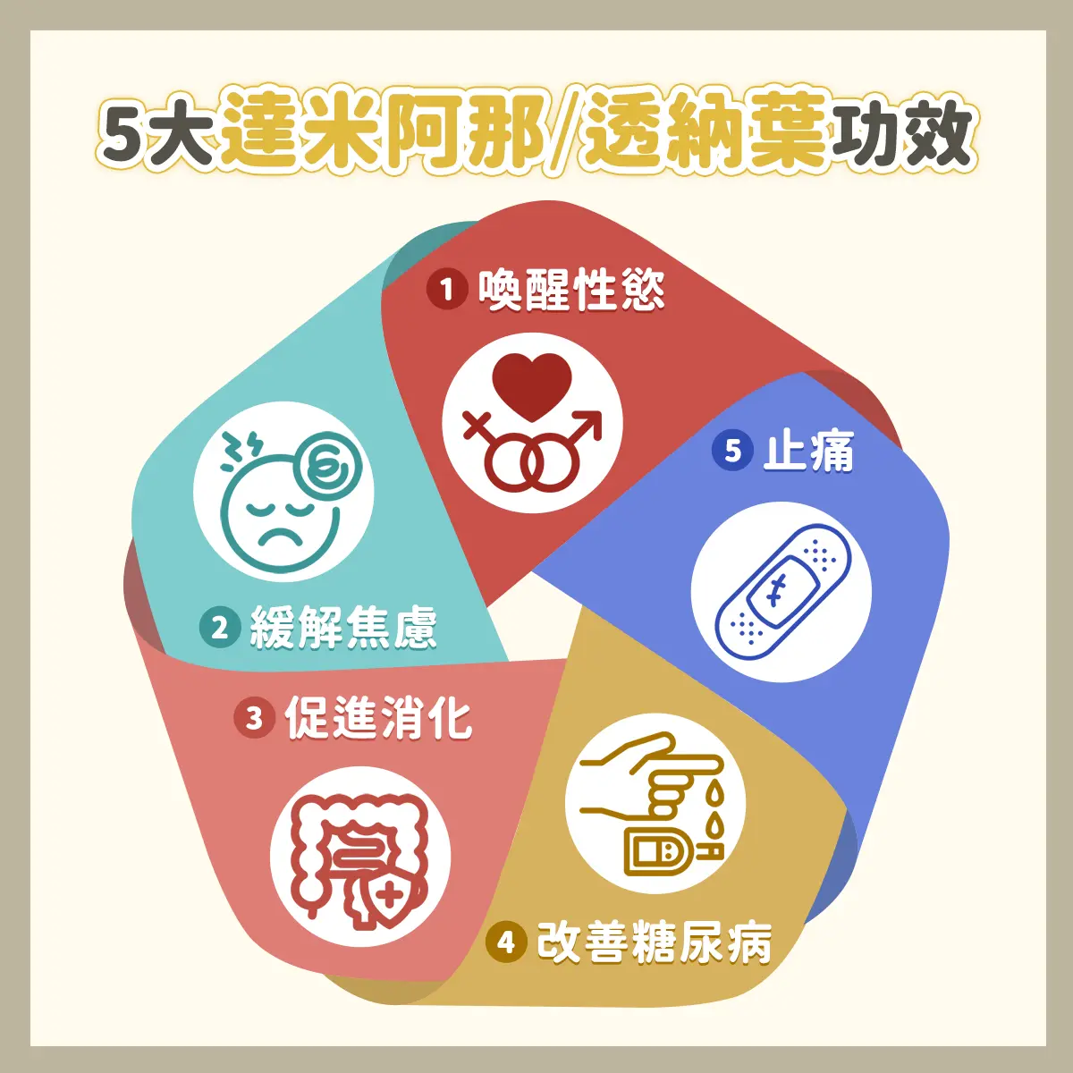 5大達米阿那透納葉功效